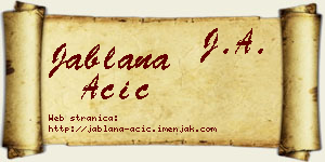 Jablana Acić vizit kartica